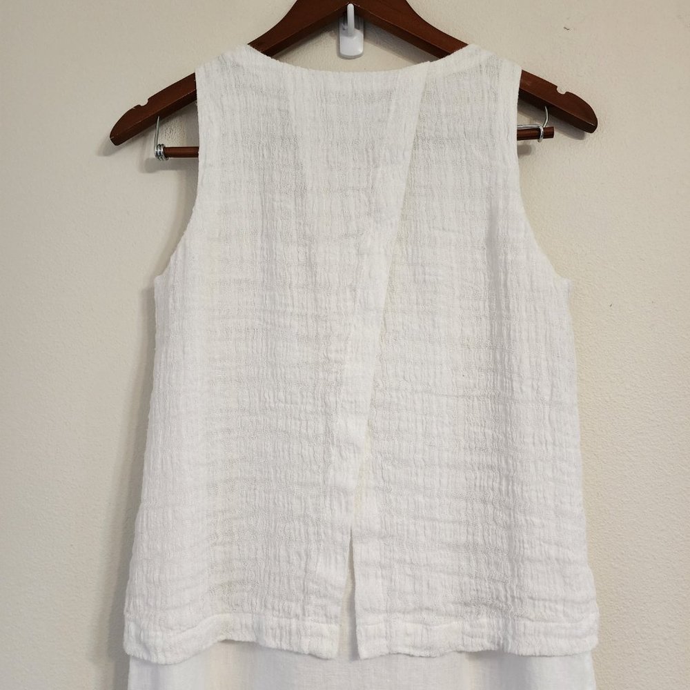 J.Jill Pure Linen Women Sleeveless Maxi Dress Sz XS White, Layer, Slit, Classic - Picture 8 of 14